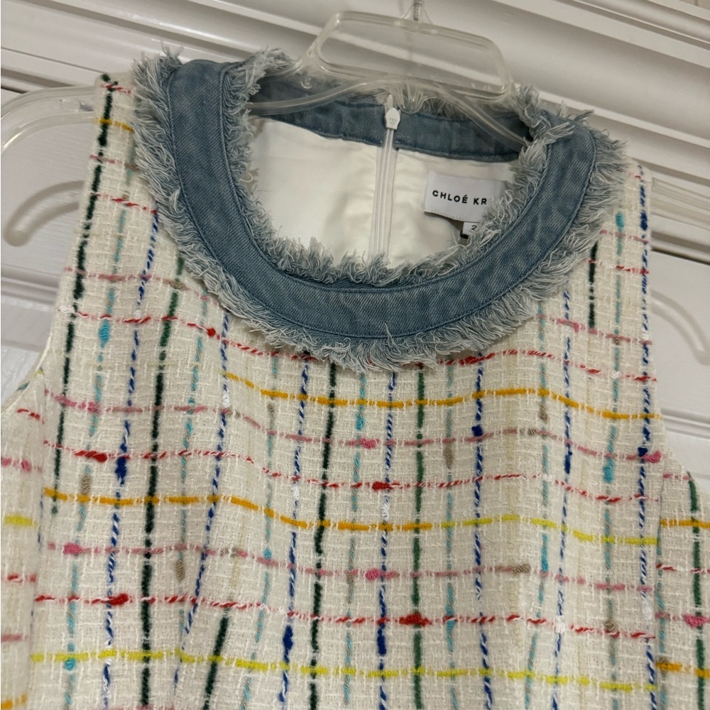 Chloe’ Kristyn White Multi-Tweed Colleen Dress NWT Size 2 Retail $468.00 - Picture 6 of 11
